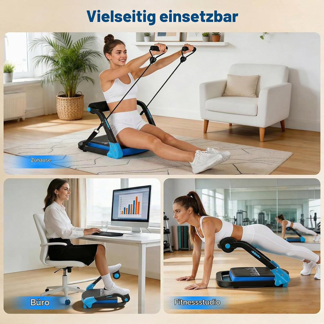 Bauchtrainer für Zuhause 4 Widerstandsstufen – Ganzkörper Core-Trainer für Zuhause, 150 kg belastbar