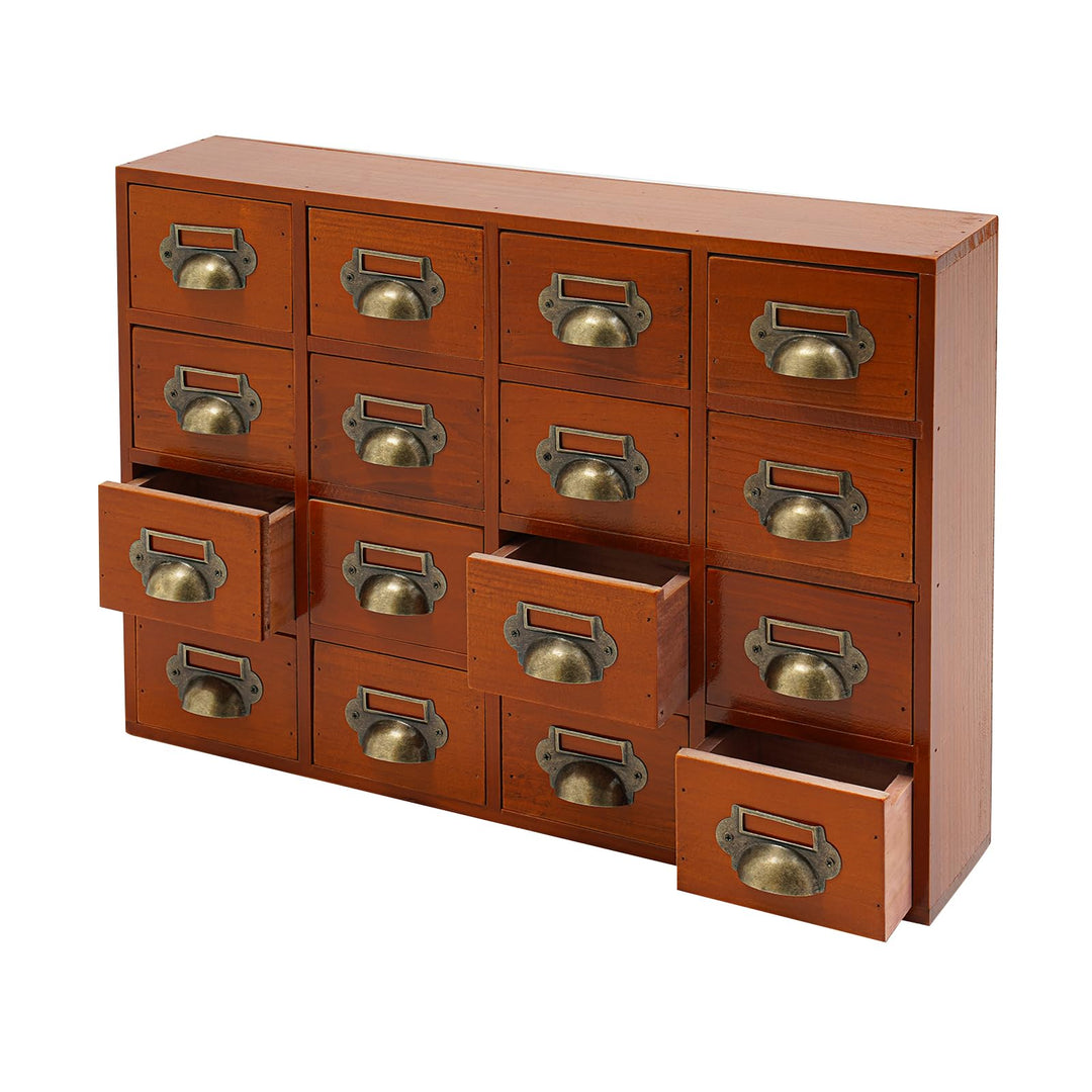 Schreibtisch-Schubladen-Organizer, Holz Kartenkatalogschrank mit 16 Schubladen, Schlafzimmer-Organis