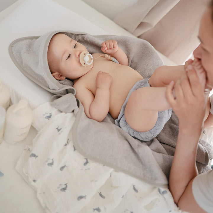 mushie Baby Handtuch mit Kapuze | Kapuzenhandtuch Für Mädchen und Jungen | 100% Baumwolle | 77,5x77,