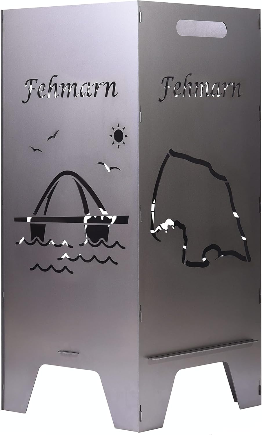 Feuertonne Mit Insel Motiv | Stabiles Stecksystem Mit Tragegriffen | Besonders Robust & Aus Hochwert