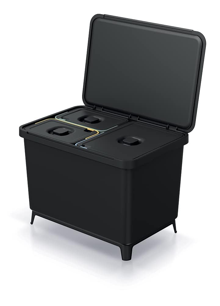 Mülleimer 3er Set 1x 23L + 2x 10L Müllbehälter Abfalleimer 43L Mülltrennsystem Müllsammler Set Einsä