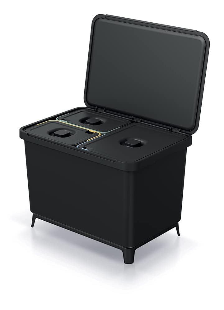 Mülleimer 3er Set 1x 23L + 2x 10L Müllbehälter Abfalleimer 43L Mülltrennsystem Müllsammler Set Einsä