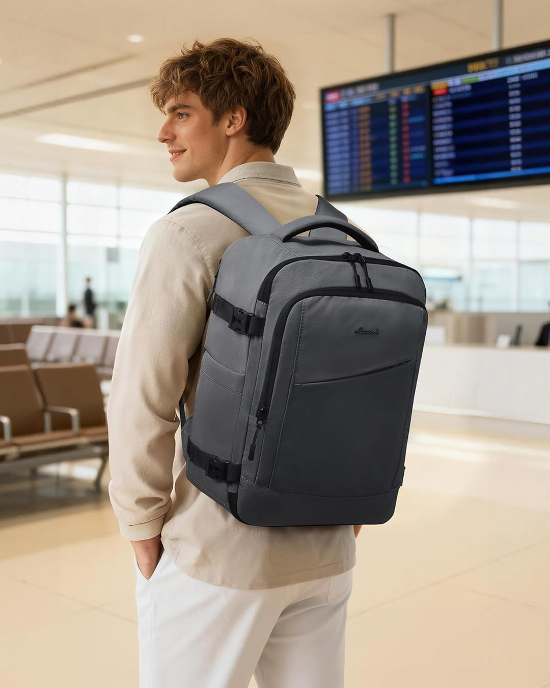 LOVEVOOK Ryanair Handgepäck 40x30x20, Rucksack Handgepäck Flugzeug Herren für 14 Zoll Laptop, 24L Kl