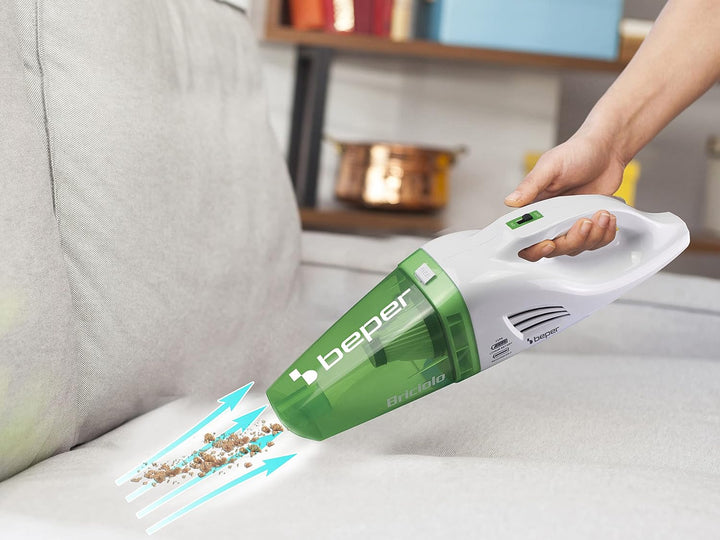 BEPER 50.401 Kleiner und Praktischer-Handstaubsauger Akku Beutellos mit Hepa-Filter für Maschine ode