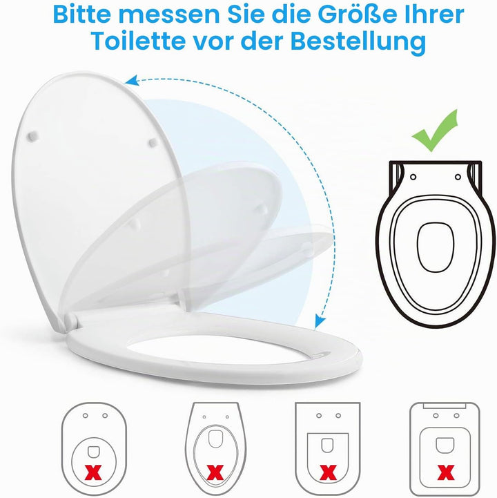 Himimi Premium Toilettendeckel, Wc Sitz Mit Absenkautomatik, Abnehmbar, O-Form Toilettensitz, Soft-C