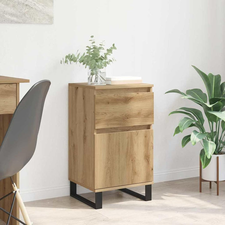 Homgoday Sideboard Eiche handwerklich 35 x 40 x 70 cm Holzwerkstoff Anrichte Model881769