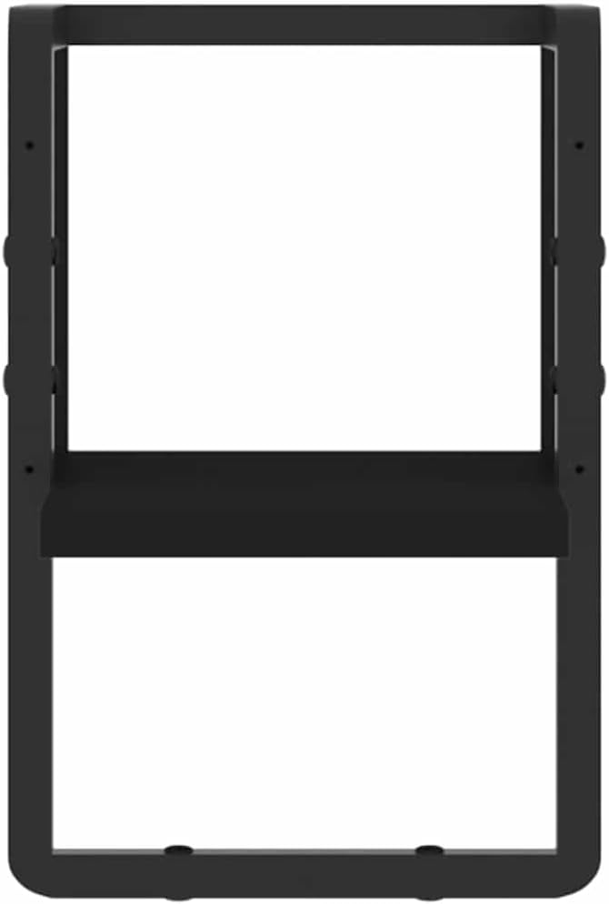 Wandregal Schwarz 20x25x30 cm mit Stange für Wohnzimmer Schlafzimmer Küche Bad Flur Büro Stauraum Or