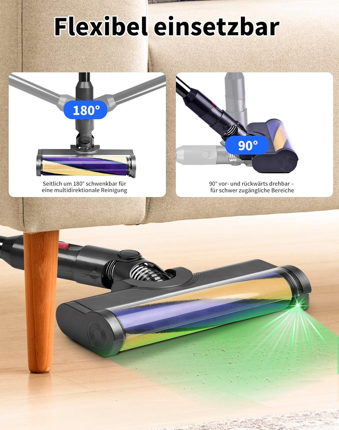 LED Bürste Bodendüse für Dyson V12 Detect Slim Ersatzteile Ersatzbürste Staubsauger Softwalze Zubehö