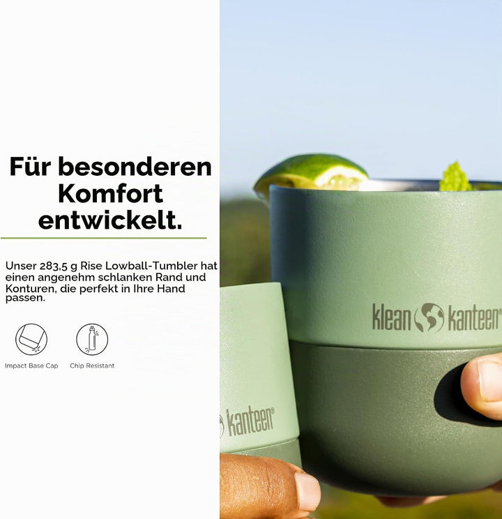 Klean Kanteen Rise Lowball Tumbler Flip Lid Isolierbecher 296ml in der Farbe sea spray, 1010164