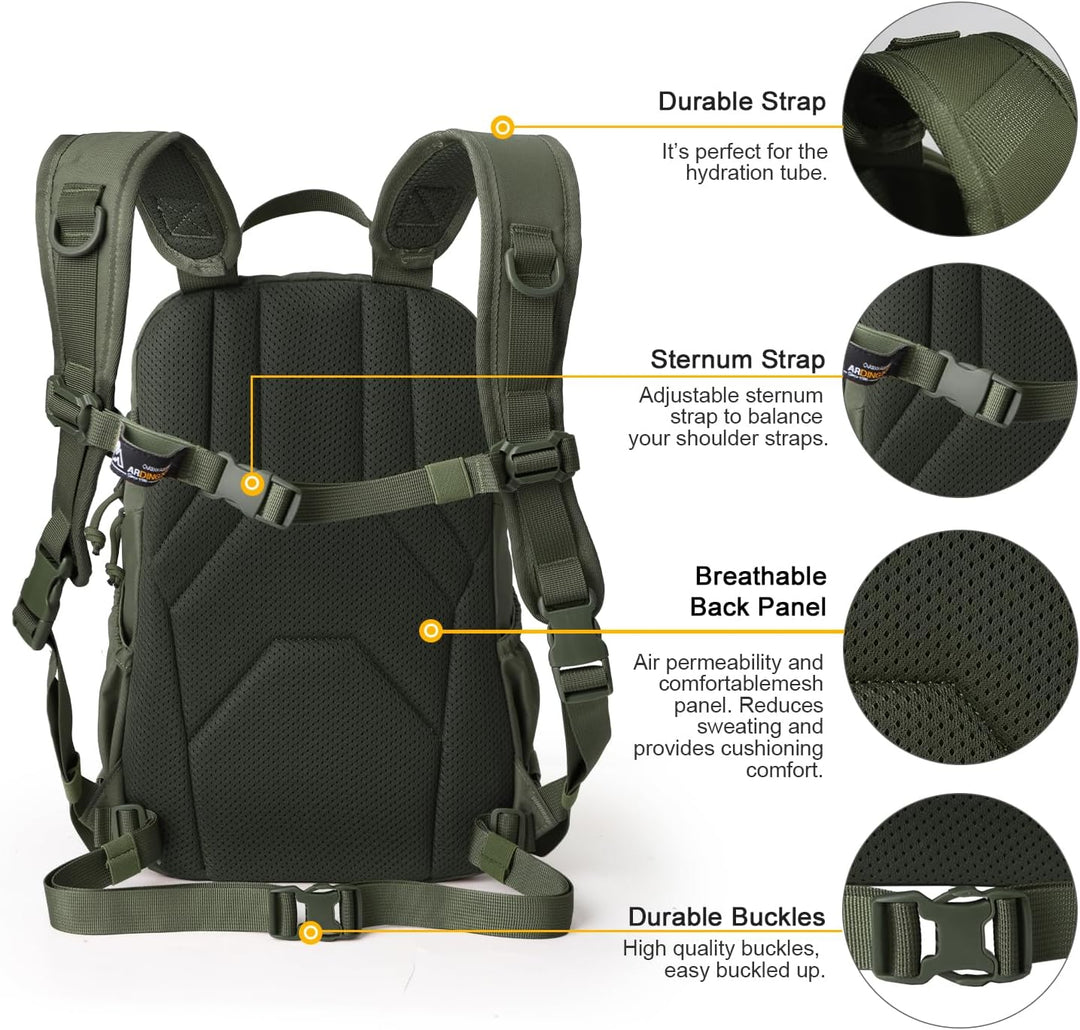 Mardingtop 15L/25L Rucksack Herren Militär Rucksäcke Wanderrucksack für Taktischer Fahrrad Wandern S
