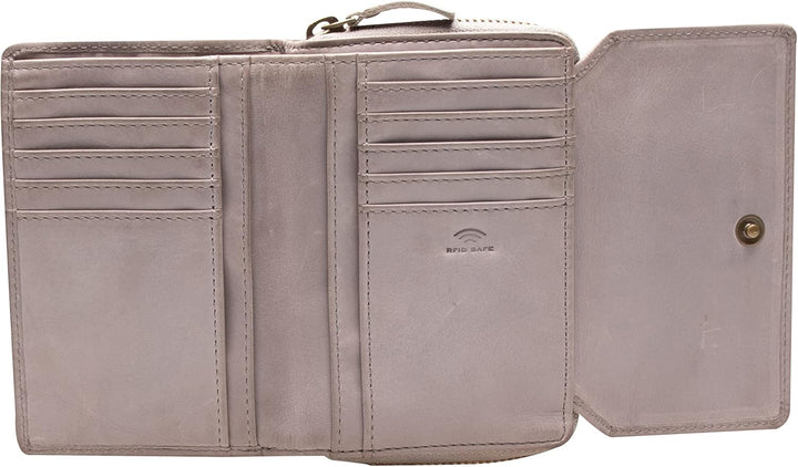 Maitre - Steinbach dagrete Purse mh14fz Hellgrau 13,5X9,5 Farbe:hellgrau / Material:cotton,cow Leath