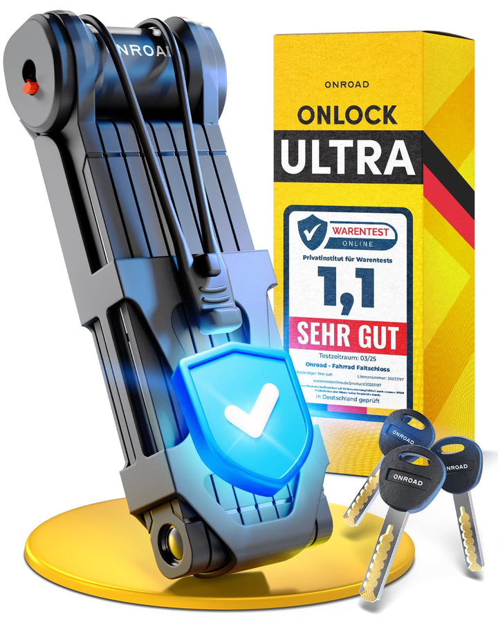 Faltschloss Fahrrad Onlock Ultra 120cm diebstahlsicher – Fahrradschloss hohe Sicherheit - Robustes &