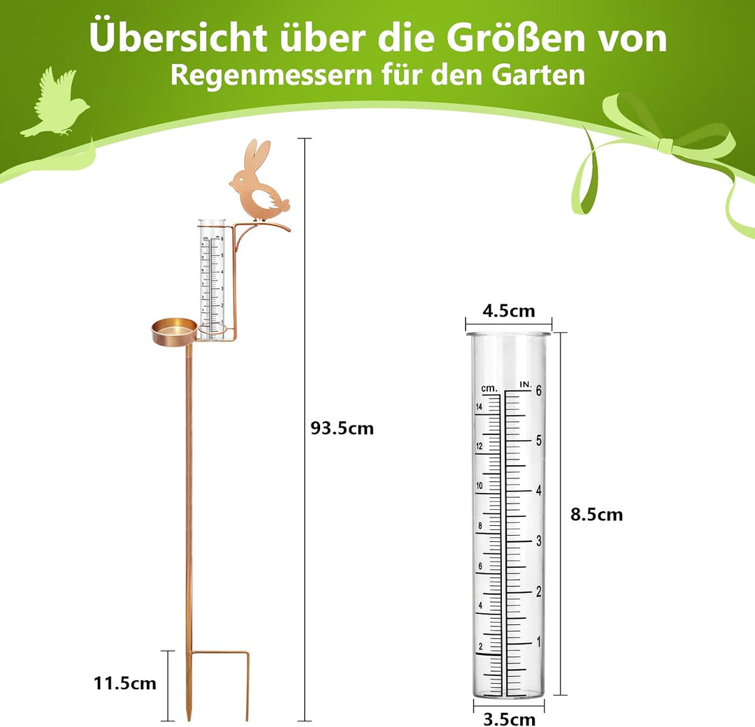Regenmesser Frostsicher Regenmesser Garten Regenwassermesser mit Erdspiess | Gartendeko Niederschlag