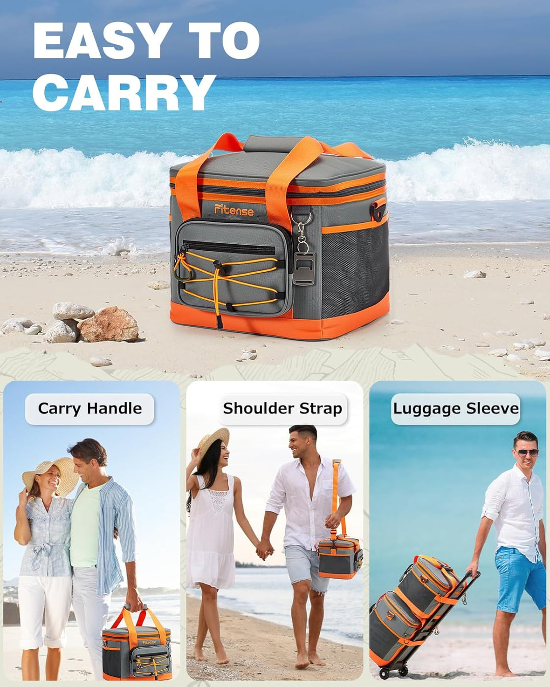 Kühltasche Faltbar, Weiche Kühltasche, 4-lagige isolierte auslaufsicher, Isoliertasche Kühlbox, isol