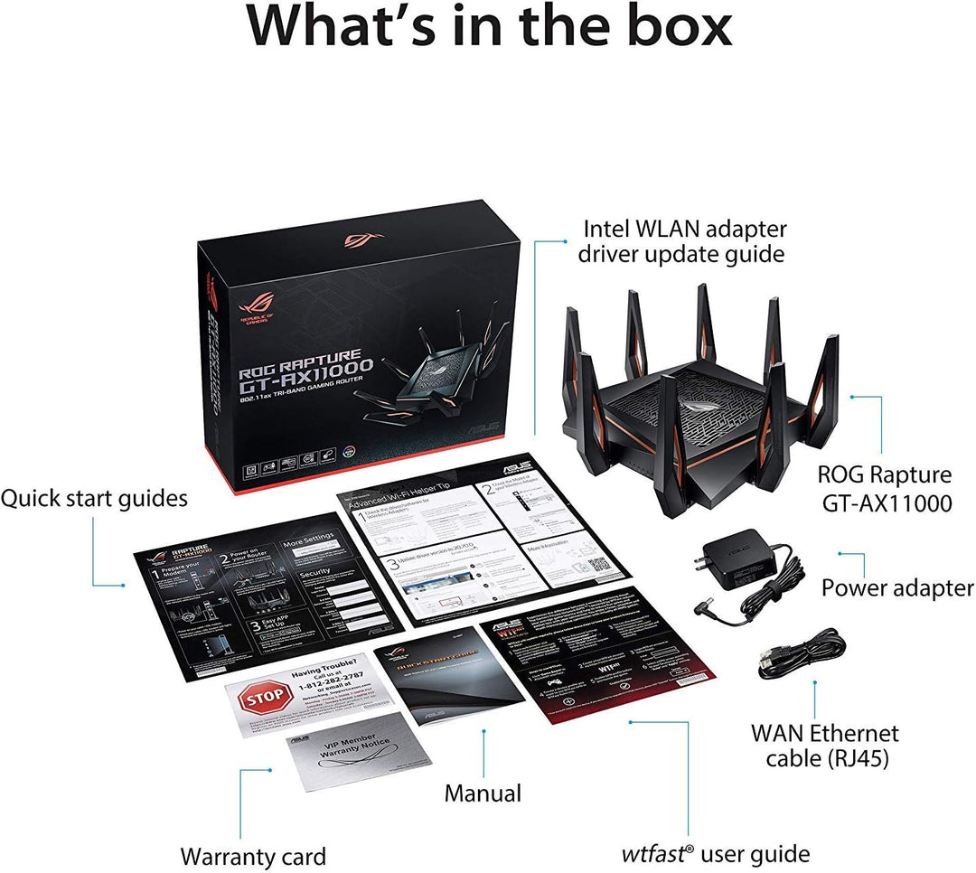 ASUS ROG Rapture GT-AX11000 Tri-Band WiFi 6 erweiterbarer Gaming-Router, 2,5G-Ports, ASUS Range Boos