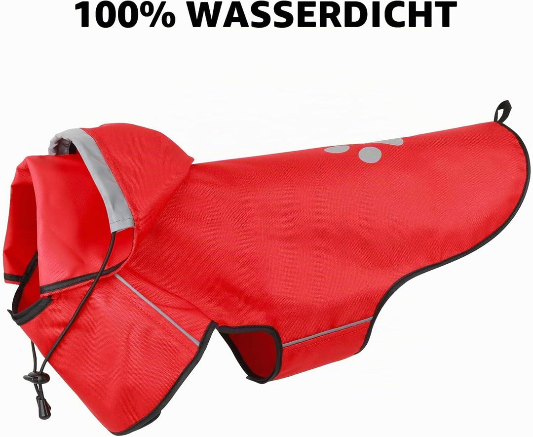BiPawTi Regenjacke für Grosse Hunde, Verstellbarer Hunde-Regenmantel mit Klettverschluss - Ultraleic