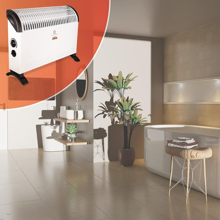MAUK® Elektroheizung Steckdosenheizung | Frostwächter mit Thermostat 3 Stufen Konvektor | Heizgerät