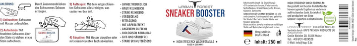· URBAN FOREST · PREMIUM PRODUCTS Nachhaltiges Sneaker Power Reiniger Konzentrat inkl. Schwamm + 4X