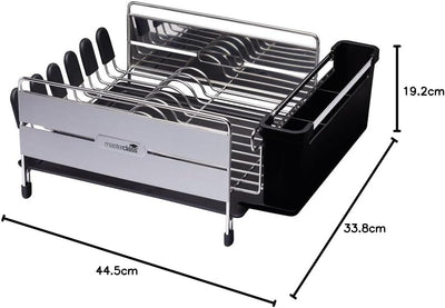 MasterClass Geschirr Abtropfständer Spüle, Edelstahl Abtropfgestell mit rutschfesten Gummifüssen, Ab