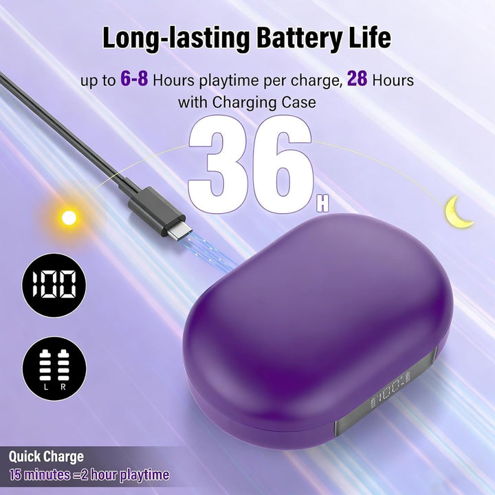 Open Ear Kopfhörer Bluetooth 5.4, 2026 Bluetooth Kopfhörer mit 14,2 mm Treiber, 36Std Ohrhörer Tiefe