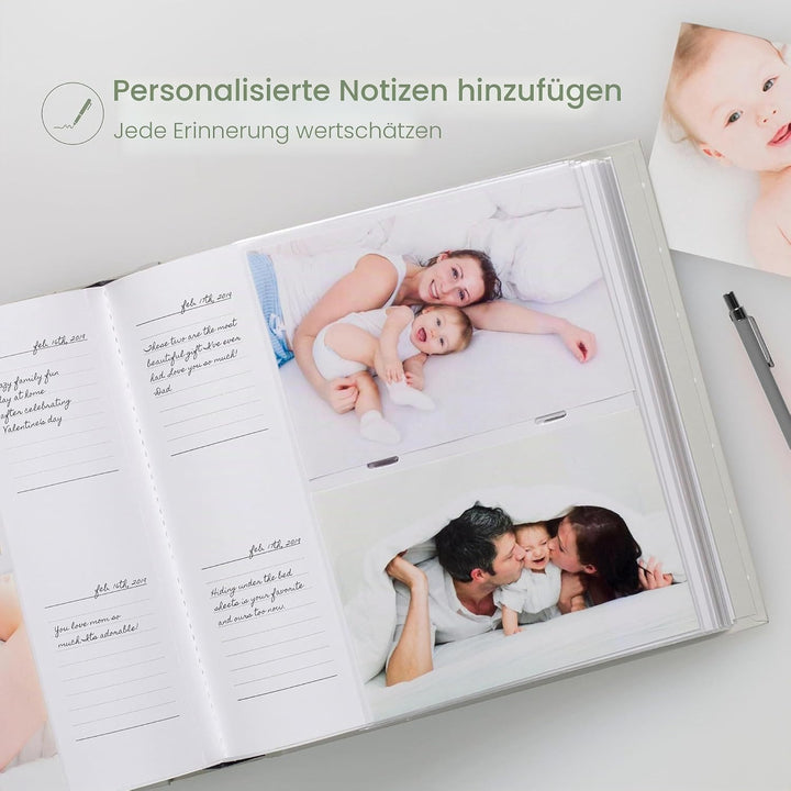 Pearhead My Baby Album, Baby Book Photo Keepsake for New and Expecting Parents, 50 Pages, Holds 200