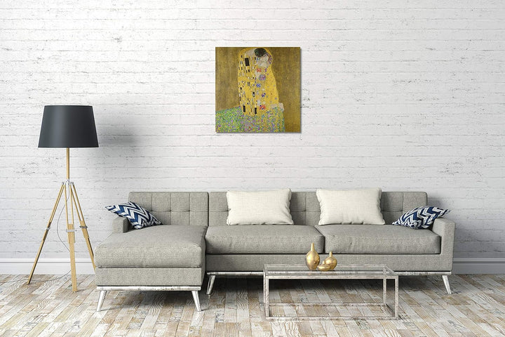 Printed Paintings Leinwand (70x70cm): Gustav Klimt - Der Kuss (1907-1908) 70x70 cm, 70x70 cm