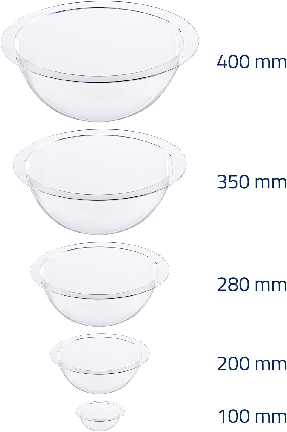 HMF 46735 Halbkugel aus Acryl mit Krempe, DIY Acrylhaube | Ø 35 cm | Transparent 350 mm, 350 mm