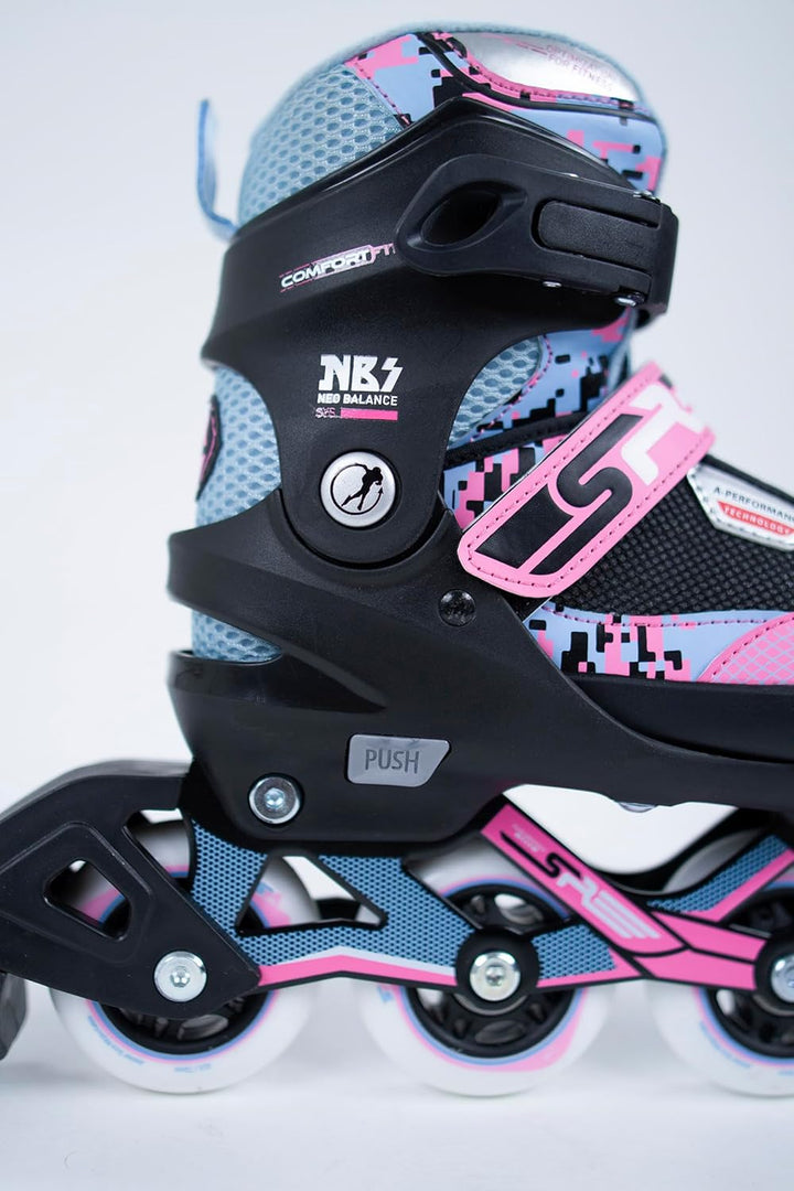 SFR Pixel Inlineskates für Mädchen (Blau – 37 – 40,5 EU)
