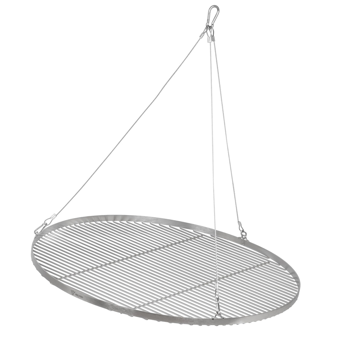 BBQ-Toro Edelstahl Grillrost Rund | Ø 80 cm | Grillgitter mit Seilaufhängung, Hängerost für Schwenkg