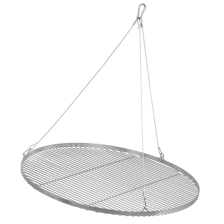 BBQ-Toro Edelstahl Grillrost Rund | Ø 80 cm | Grillgitter mit Seilaufhängung, Hängerost für Schwenkg