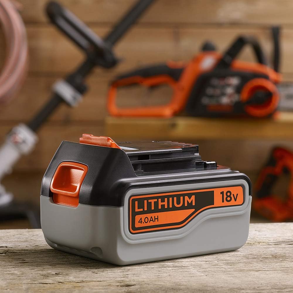 Black+Decker Li-Ion Akku (18V 4,0Ah, für alle 18V / F5 Gartengeräte und Elektrowerkzeuge) BL4018 &amp; v