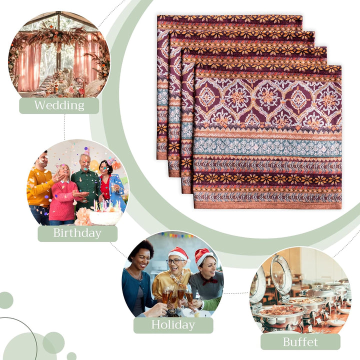 Maison d' Hermine Stoffservietten 4er Set aus 100% Baumwolle Wiederverwendbare Stoffservietten Weihn