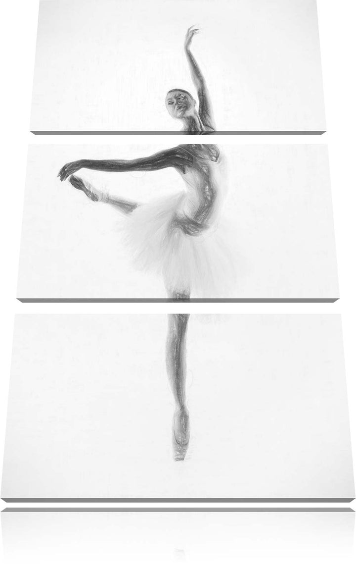 Pixxprint Ästhetische Ballerina als Leinwandbild/Grösse: 3 Teilig (120x80 cm) cm/Wandbild/Kunstdruck