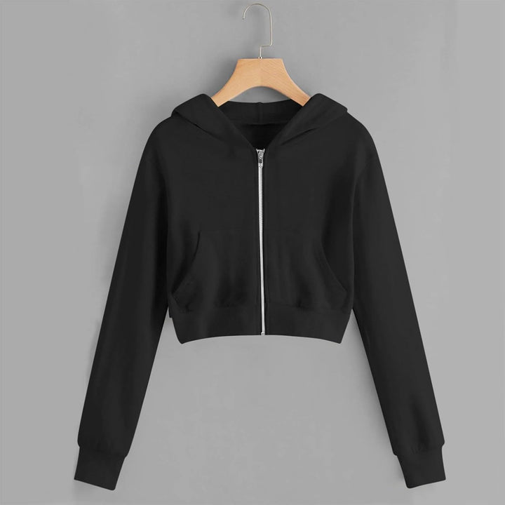 EMATOP Kurz Sweatjacke Mädchen Kinder Langarm Kapuzenjacke Einfarbige Baumwolle Sweatshirt Jacke Ful