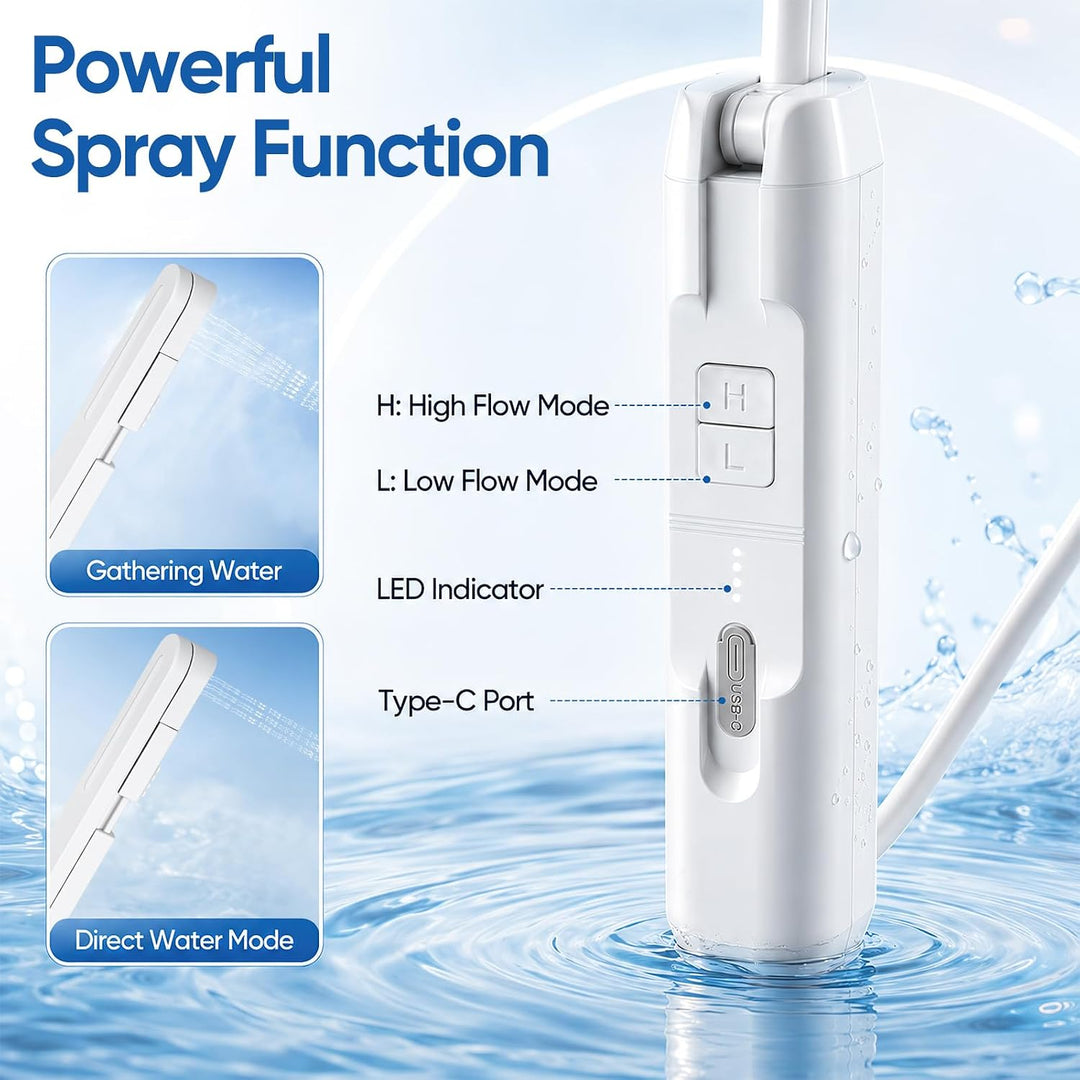 Tragbarer Bidet, 2,5L Elektrische Po Dusche mit 2 Druckstufen, Bidet Po Dusche mit 1600mAh Akku IPX6