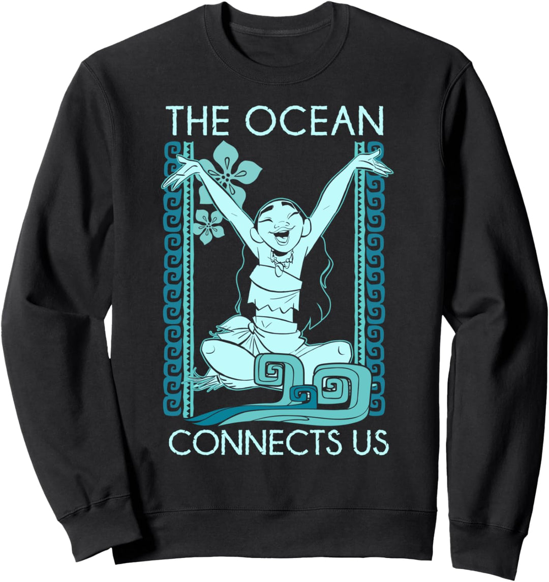 Disney Moana The Ocean Connects Us Poster Sweatshirt