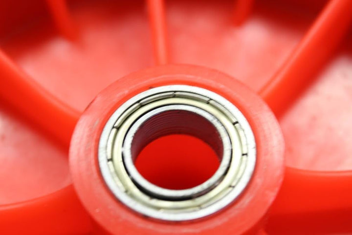 pro-bau-tec PU Ersatzrad schlauchlos pannenfrei für Schubkarre mit Montagematerial, rot, 10124