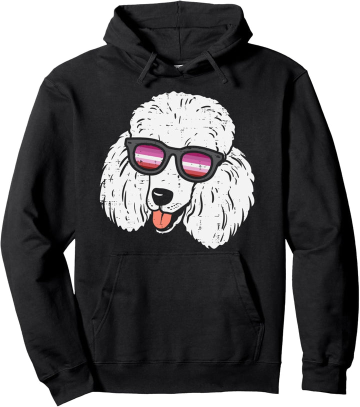 Poodle Dog LGBT Lesbian Flag Gay Pride Ally Women Pullover Hoodie