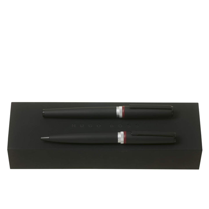 Geschenkset Gear Black (Kugelschreiber & Tintenroller) Kugelschreiber + Tintenroller Schwarz, Kugels