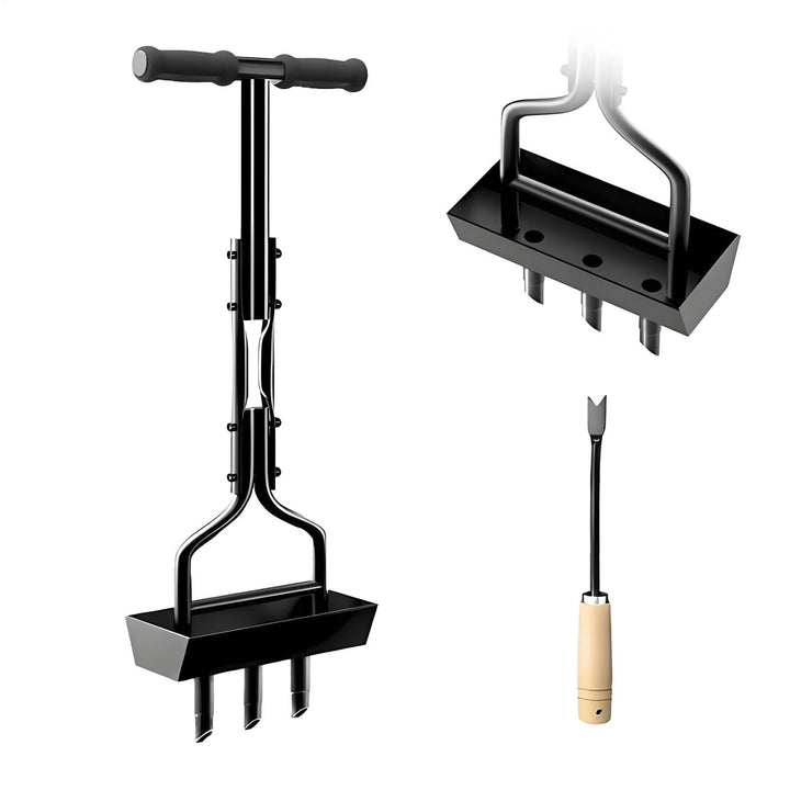 Rasenlüfter, Lawn Aerator Tool, Aerifizierer Für Rasen Hohlspoon Mit Ablageschale Und Gartengeräten,