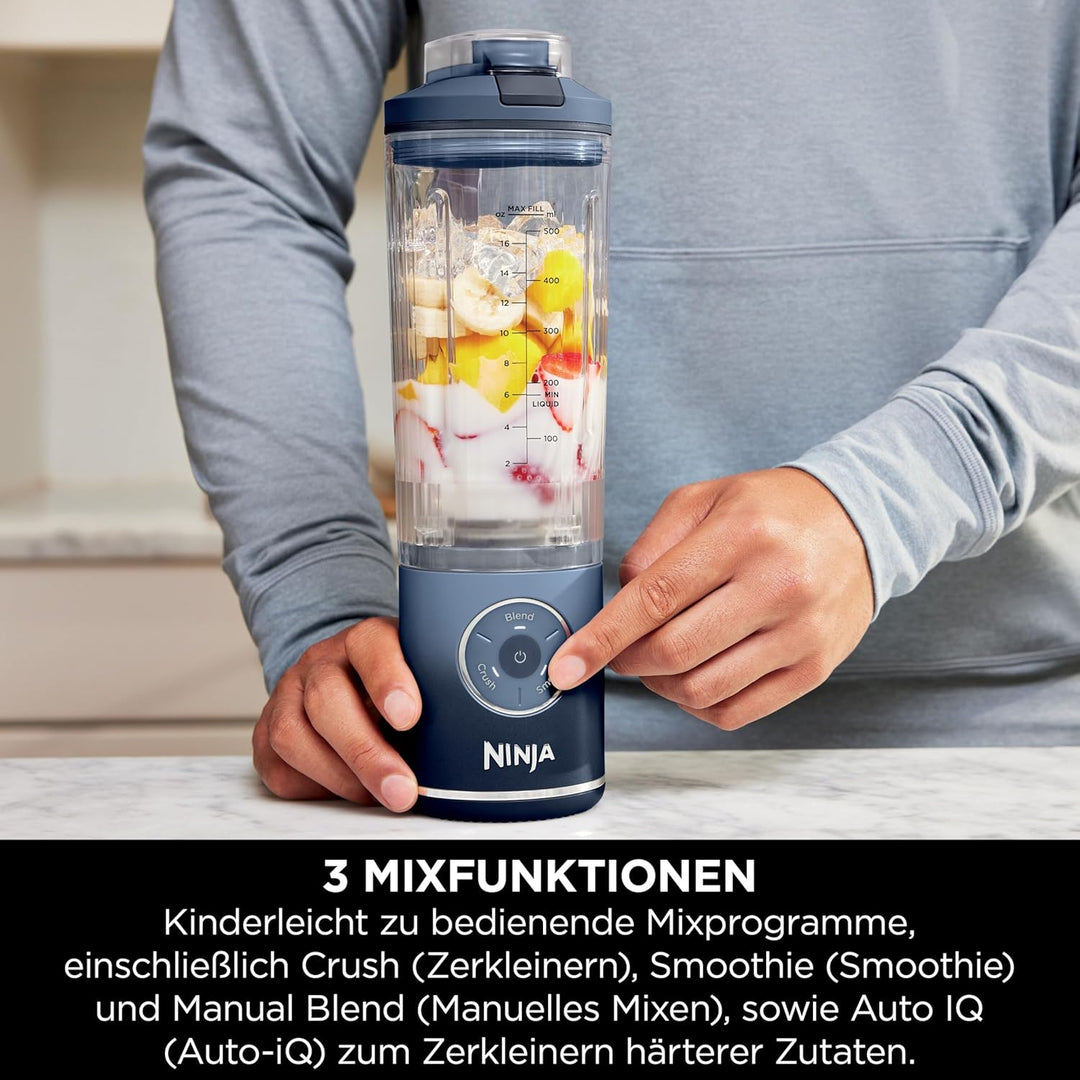 Ninja Blast Max Tragbarer Mixer/Blender/Smoothie Maker, 570 ml, BC251EUNV | wiederaufladbar, Mixbech