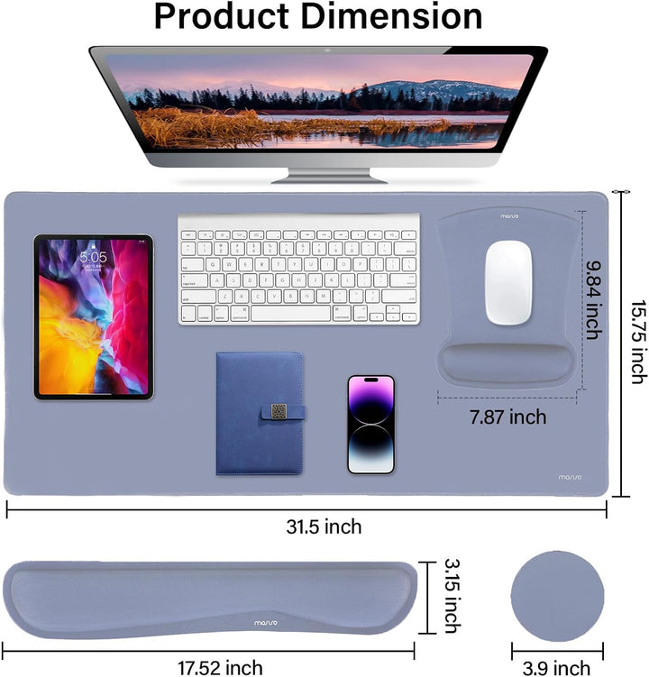 MOSISO Schreibunterlage Matte Tastatur Mauspad Set, 4-in-1 Ergonomisches Mousepad&Tastatur Handgelen