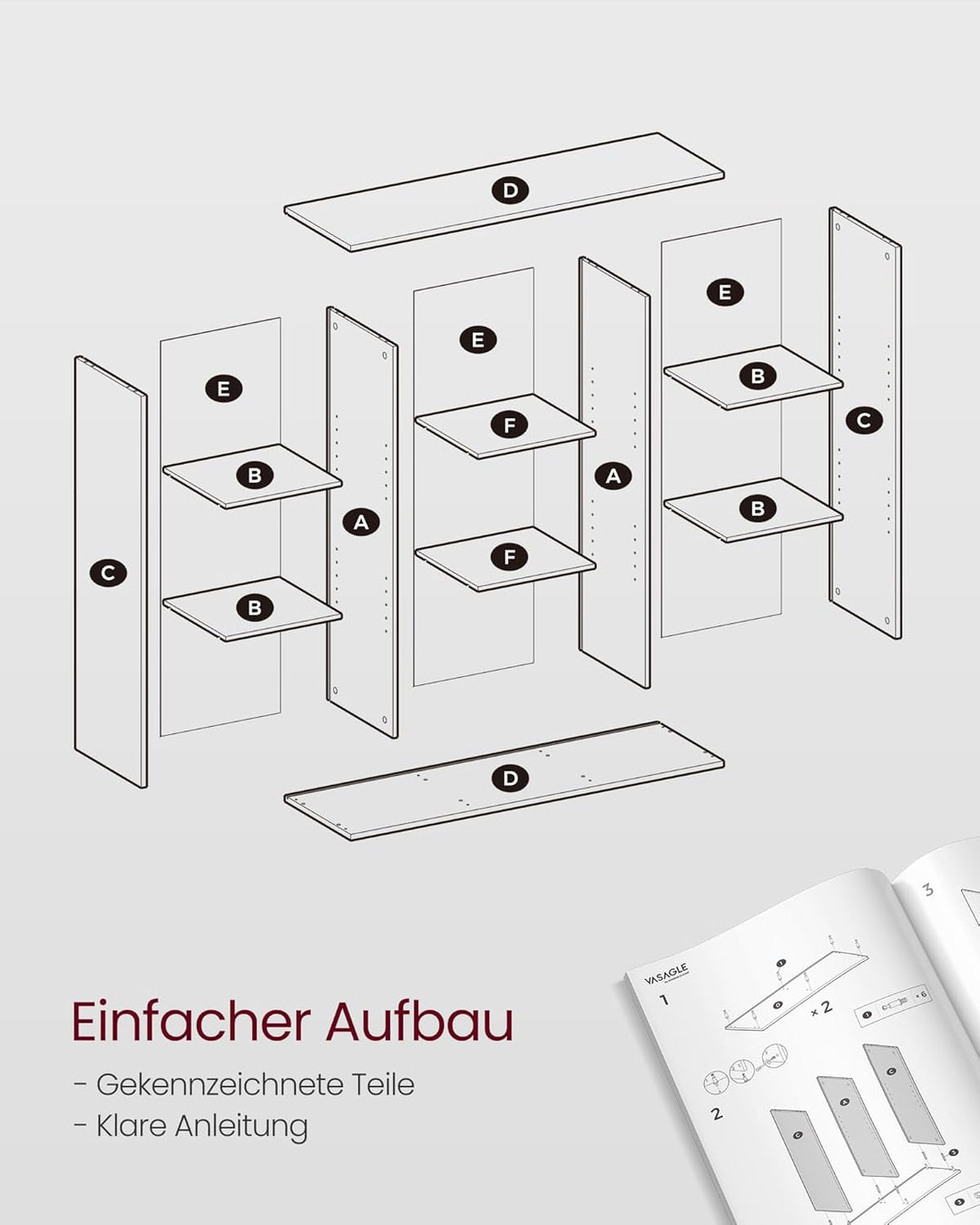 VASAGLE Bücherschrank, Bücherregal, mit 9 Fächern, Büroregal, Würfelregal, Standregal, für Wohnzimme