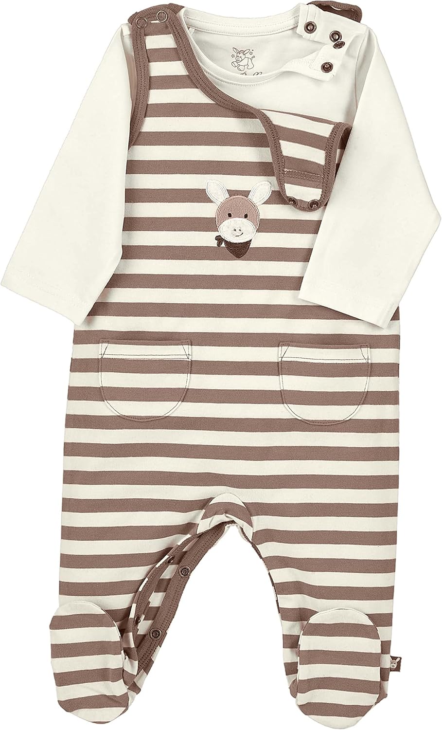 Sterntaler Baby Jungen Strampler GOTS Set Emmi - Strampler Baby, Babystrampler - aus gestreiftem Sin