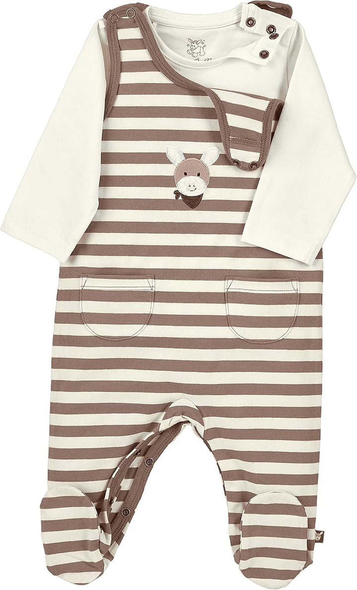 Sterntaler Baby Jungen Strampler GOTS Set Emmi - Strampler Baby, Babystrampler - aus gestreiftem Sin