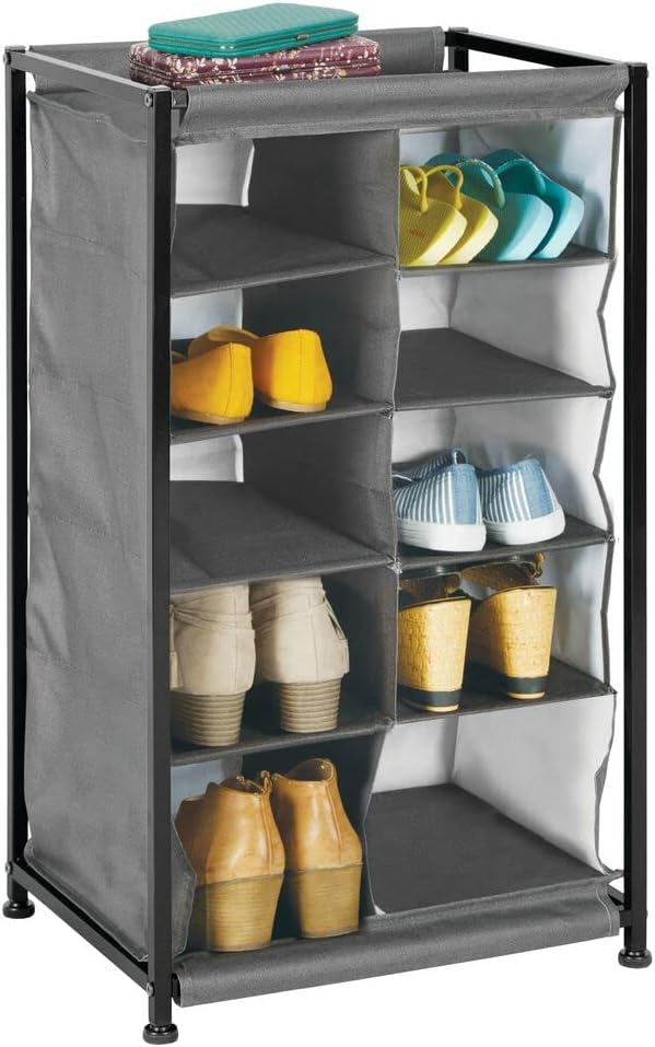 mDesign Schuhregal – praktischer Schuhschrank mit Metallrahmen für den Eingangsbereich oder die Abst