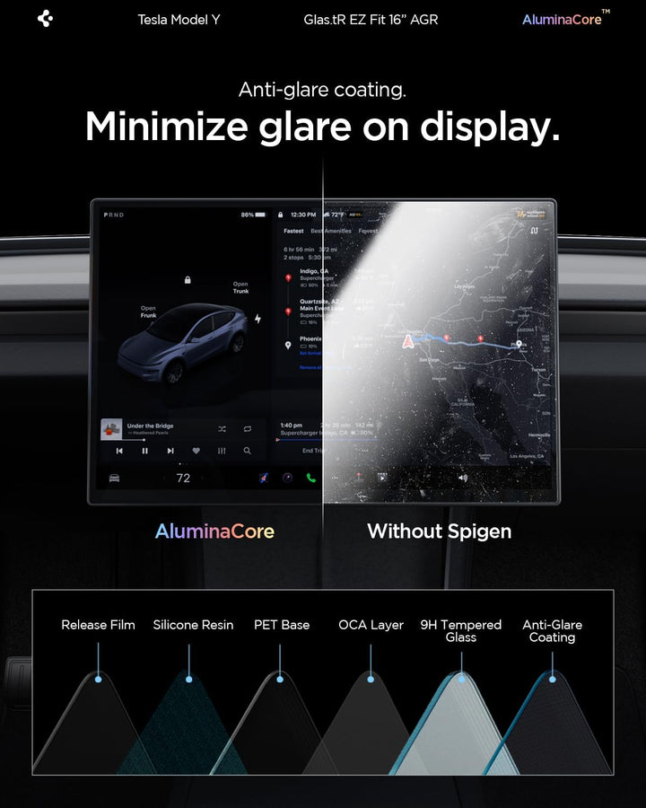 Spigen Glas.tR EZ Fit Schutzfolie für Tesla Model Y L(2026), Model Y Standard(2026), Model Y Perform