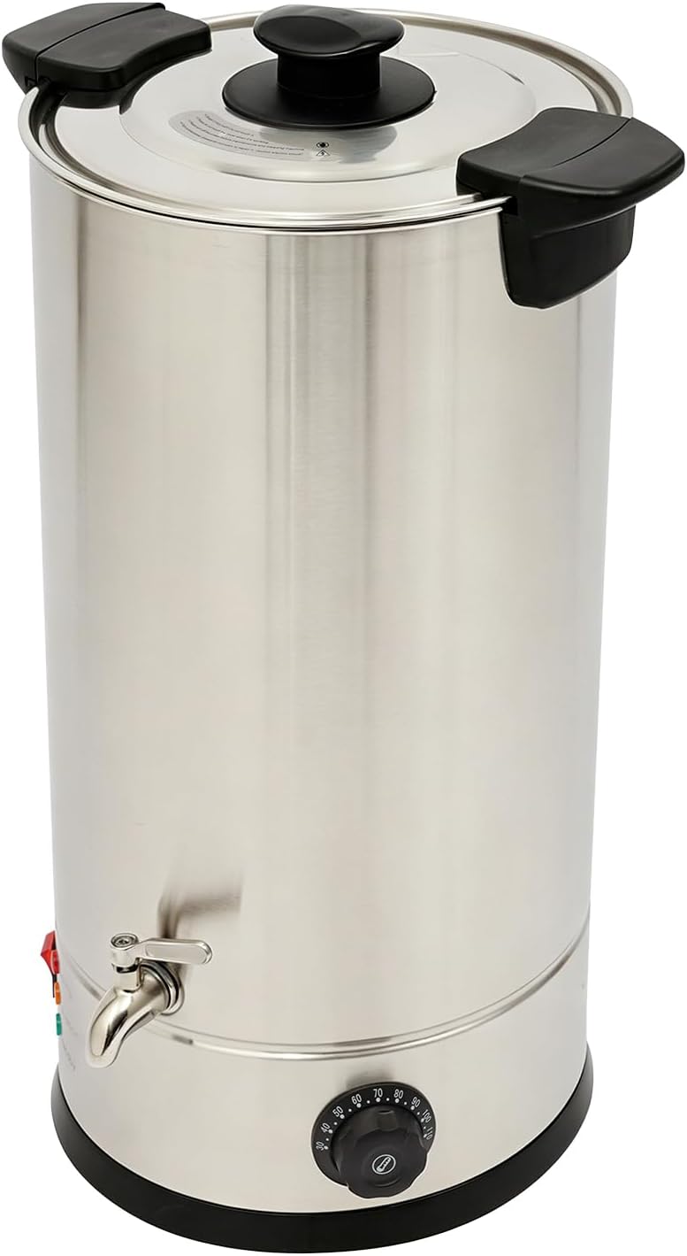 Kazafa 1800W 220V 15L Elektrischer Wachsschmelztopf mit Deckel, Wasserhahn | Automatische Abschaltfu