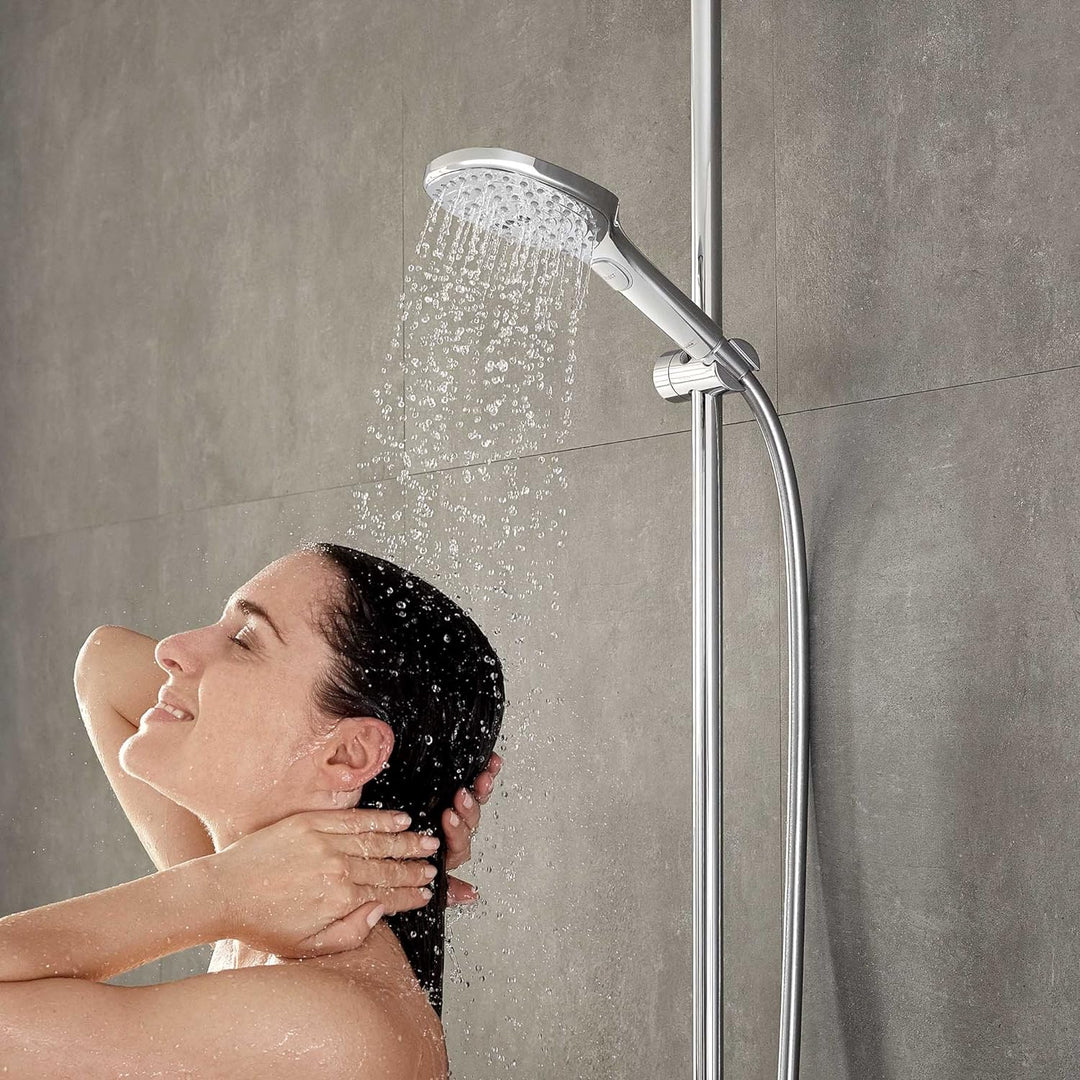 hansgrohe wassersparender Duschkopf Raindance Select E 120, Sparduschkopf, Duschbrause, 3 Strahlarte