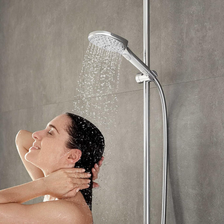 hansgrohe wassersparender Duschkopf Raindance Select E 120, Sparduschkopf, Duschbrause, 3 Strahlarte